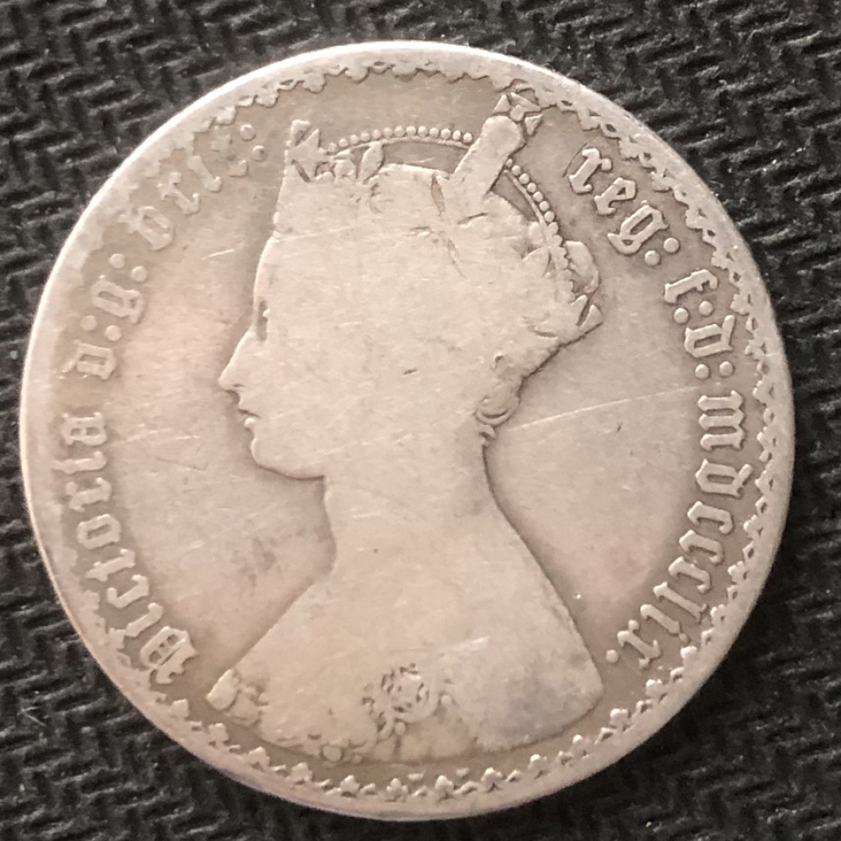 【保诚微拍】【自动拍卖、全场包邮】第19期 $ 硬币专场 $ 英国 维多利亚女王 186X年/7X   少女头像 哥特版 弗罗林 2先令 银币 （11.2克 0.925银）具体版本看图查目录！！！品相很不错