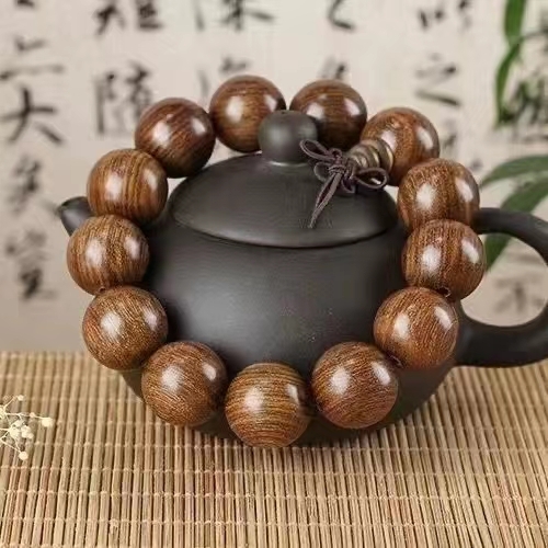 金丝檀木佛珠念珠手持手链金丝檀木珠手串保平安佛珠檀木12mm