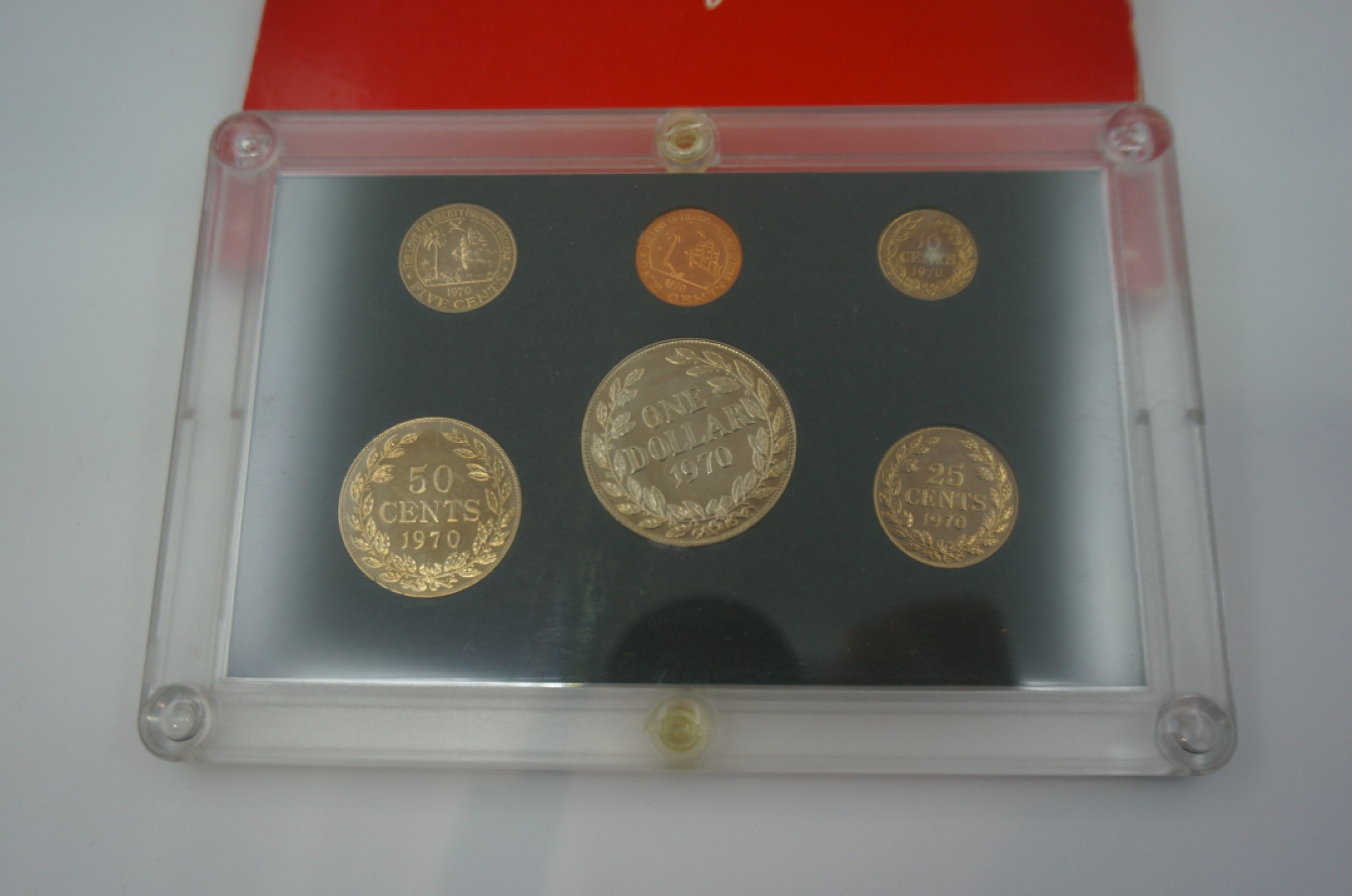 乐游外币首个限时专场—各国精装套币 1970利比里亚6枚精制套币