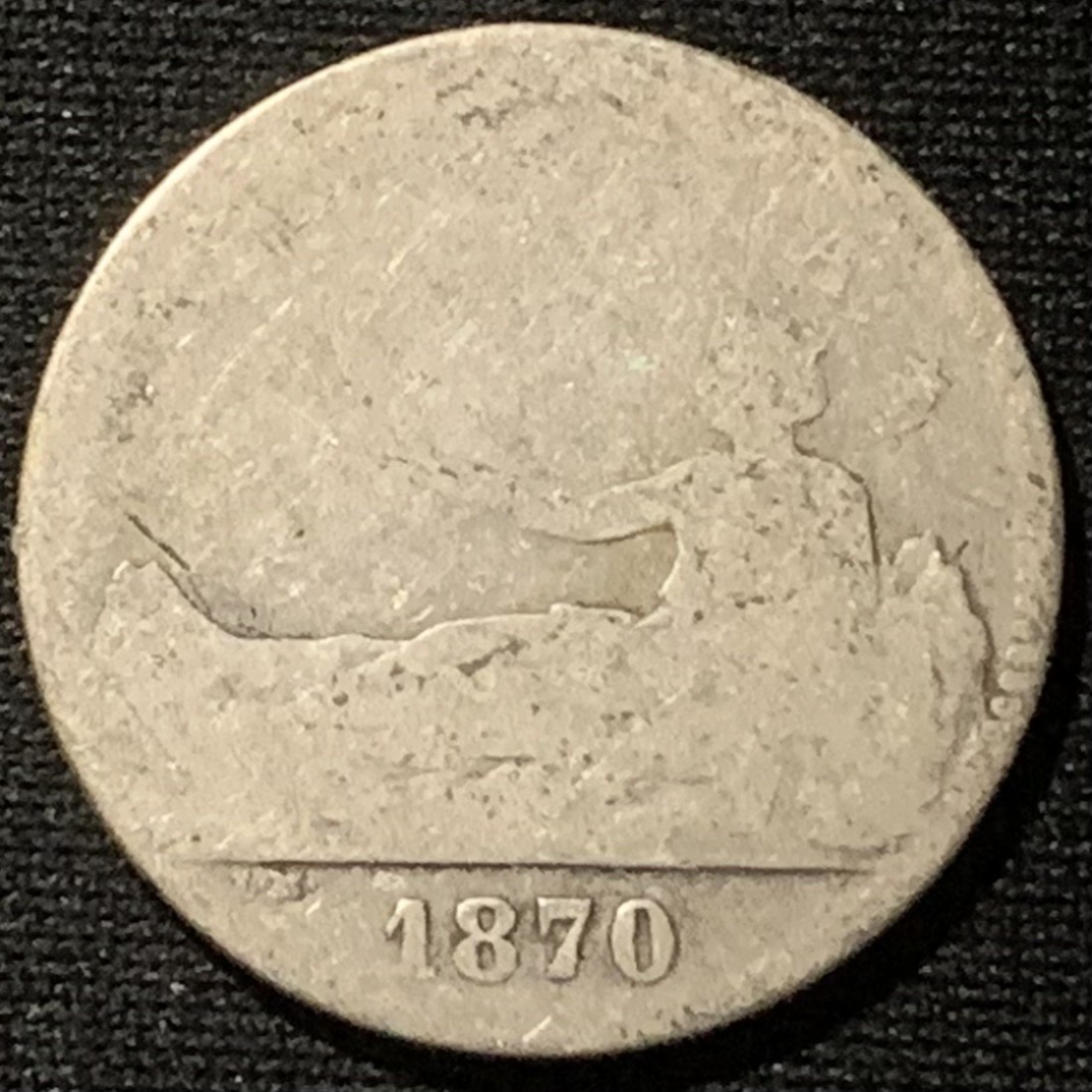 紫瑗钱币——第216期拍卖 西班牙 1870年 拿花 1比塞塔 5克 0.835银