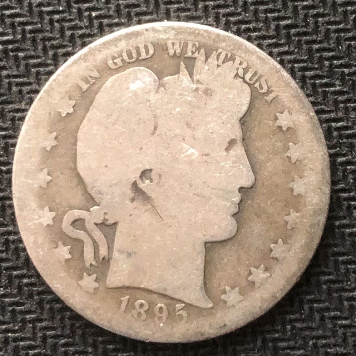 【保诚微拍】【自动拍卖、全场包邮】第19期 $ 硬币专场 $ 美国 1895年S版  巴伯尔 半美元 银币（13克 0.9银）