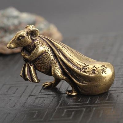 日式黄金袋老鼠铜茶宠 家用手工茶玩可养创意精品茶道小摆件 - 日式黄金袋老鼠铜茶宠 家用手工茶玩可养创意精品茶道小摆件