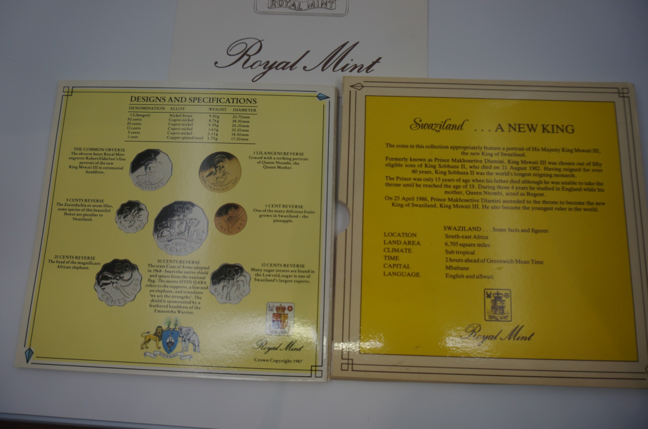 乐游外币首个限时专场—各国精装套币 1986斯威士兰6枚精装套币