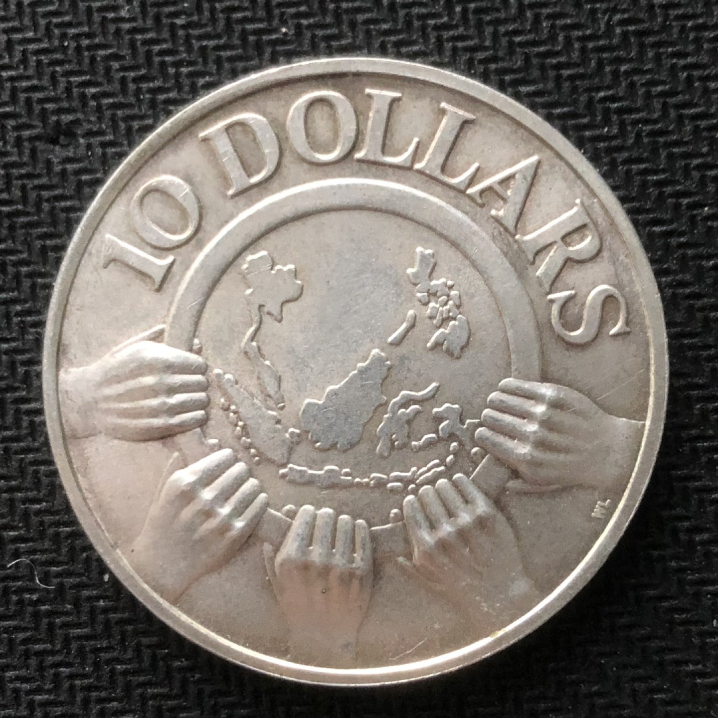 【保诚微拍】【自动拍卖、全场包邮】第19期 $ 硬币专场 $ 新加坡 1977年 东南亚联盟成立10周年 10新加坡元 纪念银币 (31.1克 50%银)