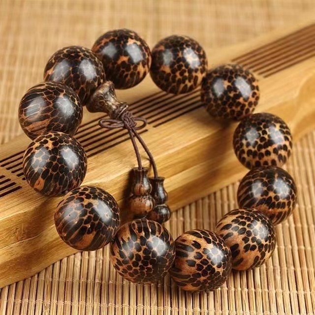 鱼子纹文玩工艺品花梨沉香阴沉木金丝檀手串20mm