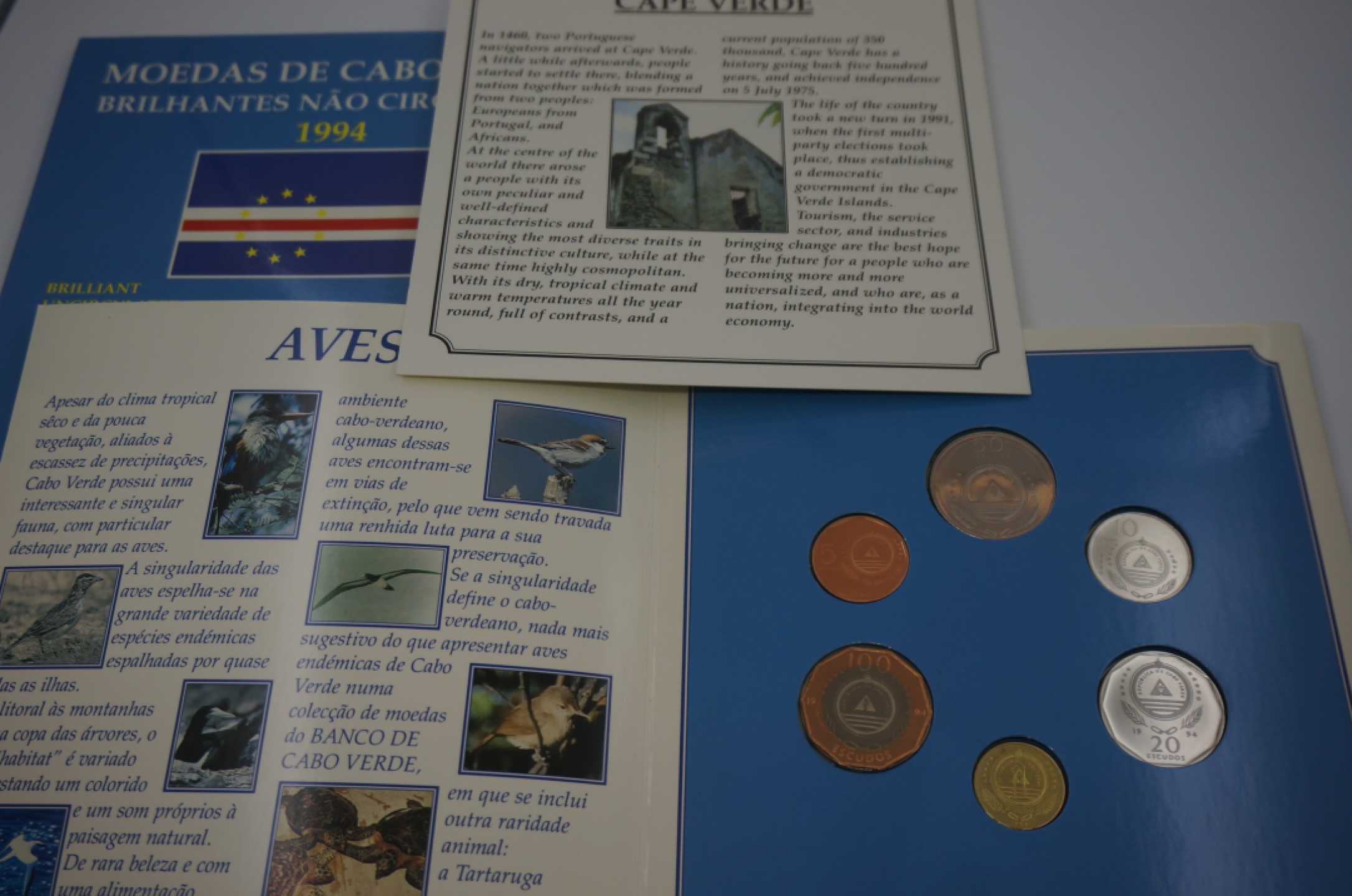 乐游外币首个限时专场—各国精装套币 1994佛得角6枚精装套币鸟版