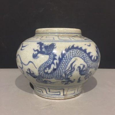 古董古瓷古玩明宣德满开片青花龙纹罐全品包老古董收藏老瓷 - 古董古瓷古玩明宣德满开片青花龙纹罐全品包老古董收藏老瓷
