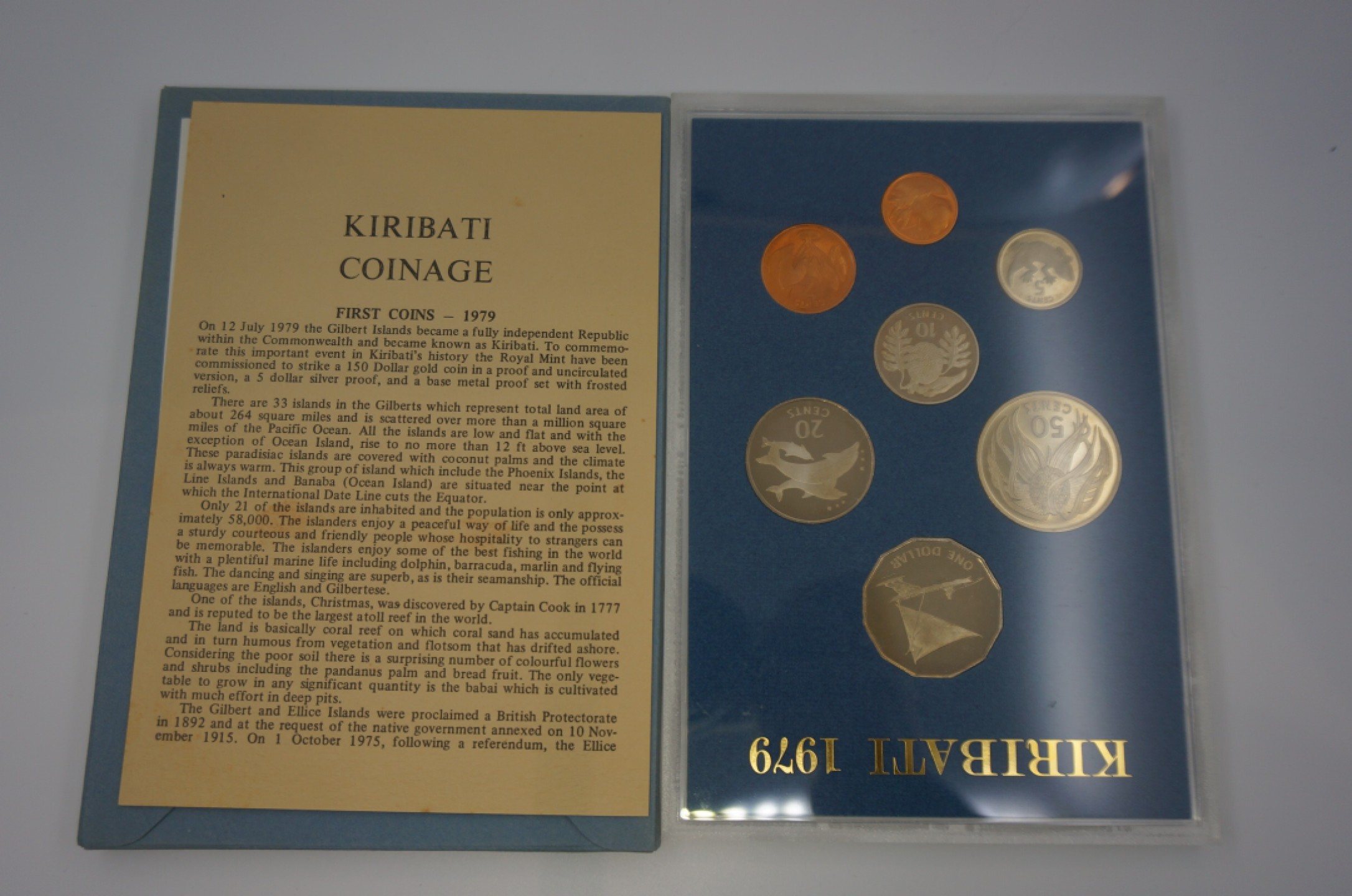 乐游外币首个限时专场—各国精装套币 1979基里巴斯6枚精制套币带证书