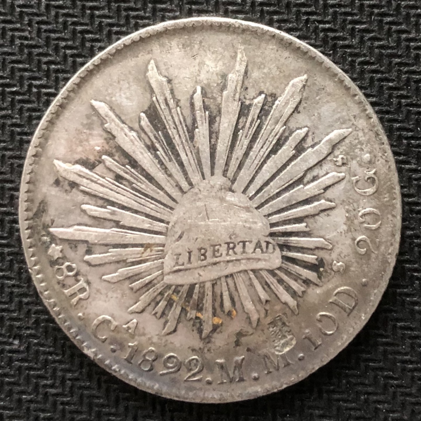 【保诚微拍】【自动拍卖、全场包邮】第19期 $ 硬币专场 $ 墨西哥 1892年 CA 鹰洋 8R 大银币 (边齿为图3/4左起第1枚)