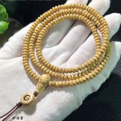 迷你小星月5×3MM菩提海南陈籽黄金籽佛珠原生态鸡油黄星月手链 - 迷你小星月5×3MM菩提海南陈籽黄金籽佛珠原生态鸡油黄星月手链
