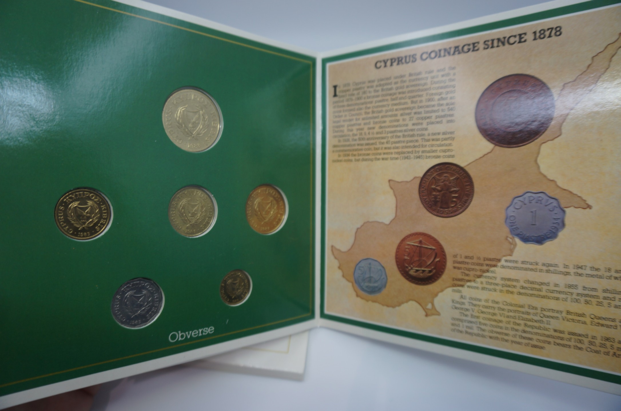 乐游外币首个限时专场—各国精装套币 1983塞浦路斯6枚精装套币