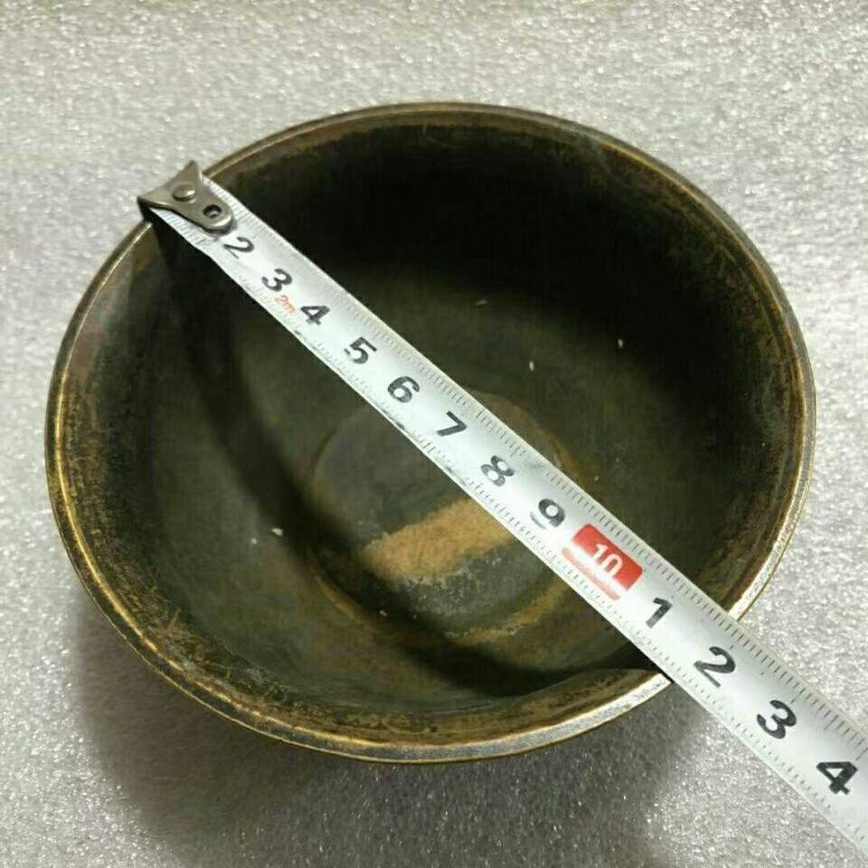 纯铜老包浆聚宝盆古玩收藏尺寸如图五福临门古铜铜器