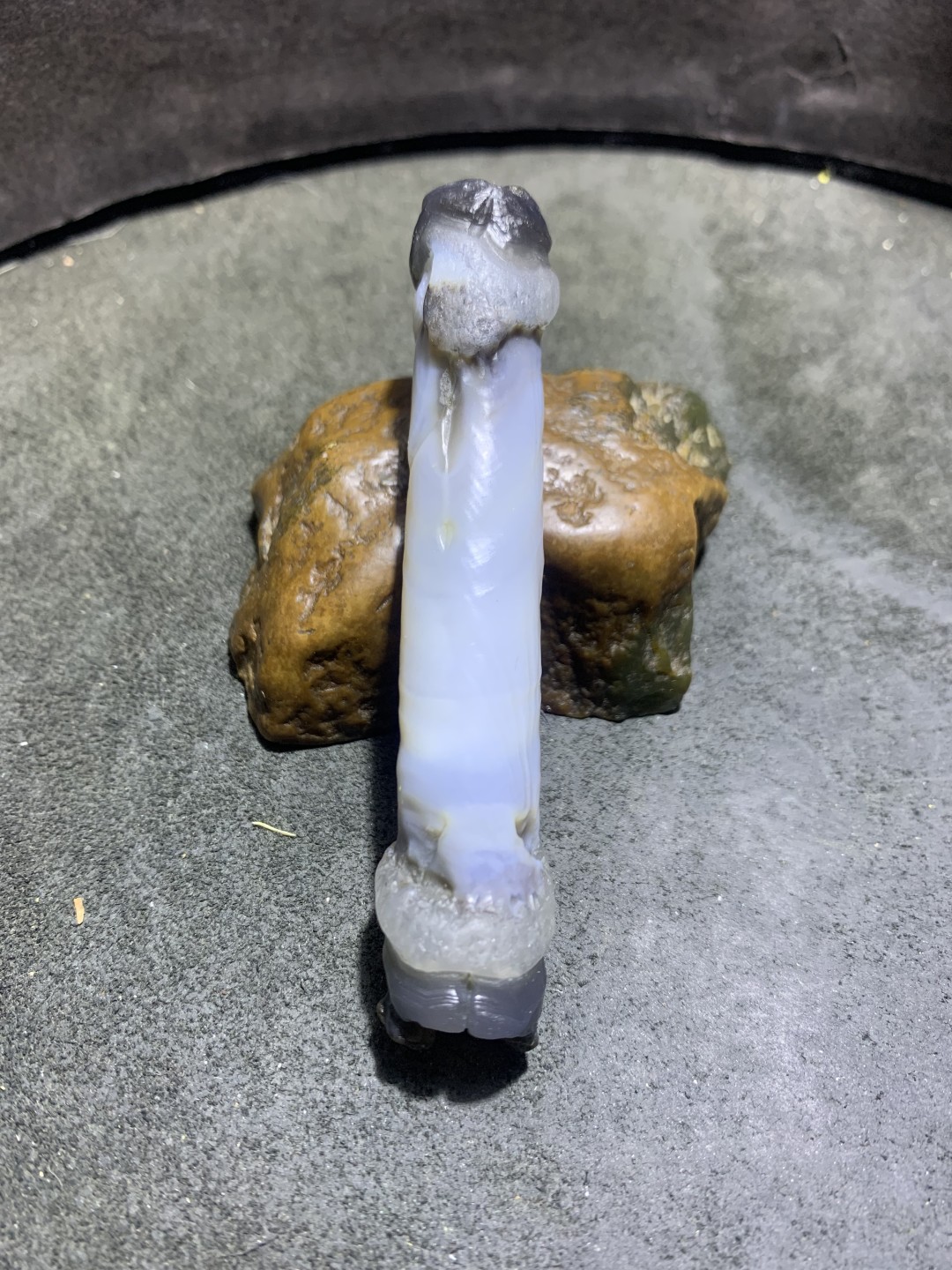 精美高玉化风化纹玛瑙随形大桶珠一颗，