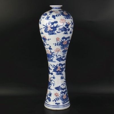 清乾隆年制青花釉里鱼纹红美人瓶瓷器旧货古玩收藏家居中式摆件 - 清乾隆年制青花釉里鱼纹红美人瓶瓷器旧货古玩收藏家居中式摆件