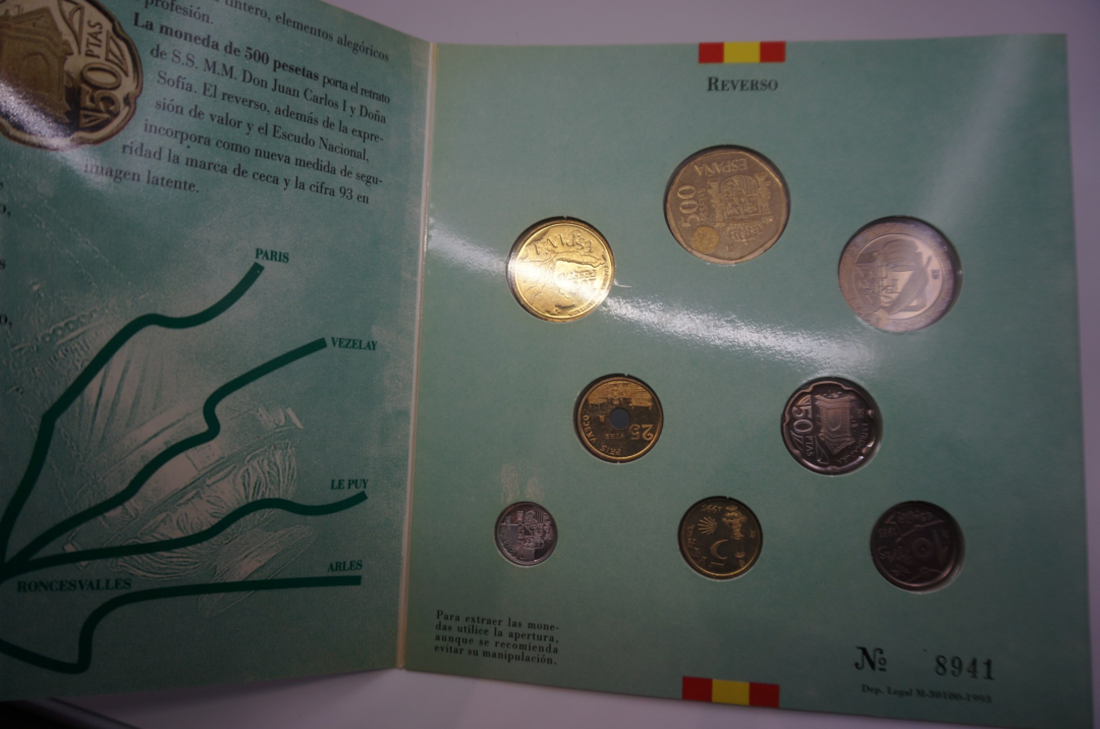 乐游外币首个限时专场—各国精装套币 1993西班牙8枚精装套币