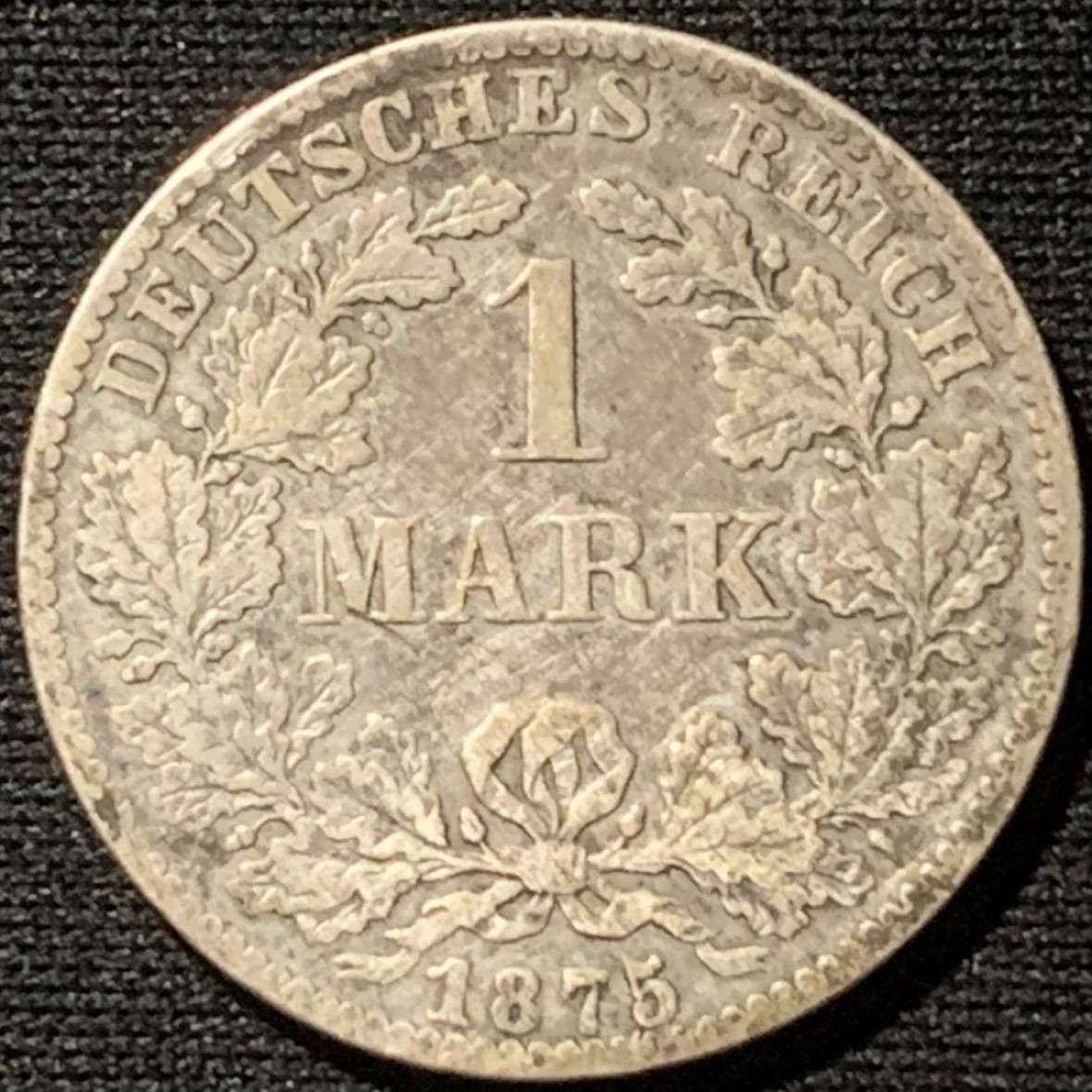 紫瑗钱币——第216期拍卖 德国 1875年 B版 短翅 1马克 5.5克 0.9银