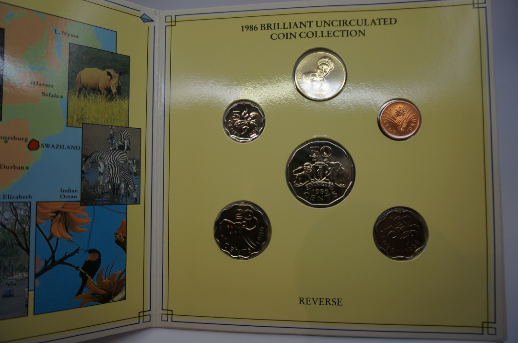 乐游外币首个限时专场—各国精装套币 1986斯威士兰6枚精装套币