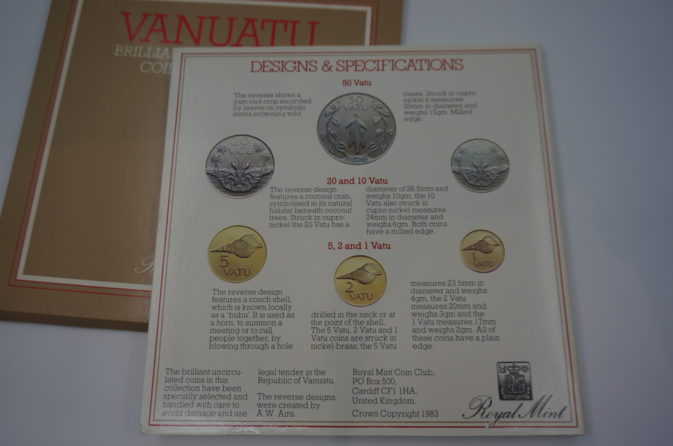 乐游外币首个限时专场—各国精装套币 1983瓦努阿图6枚精装套币