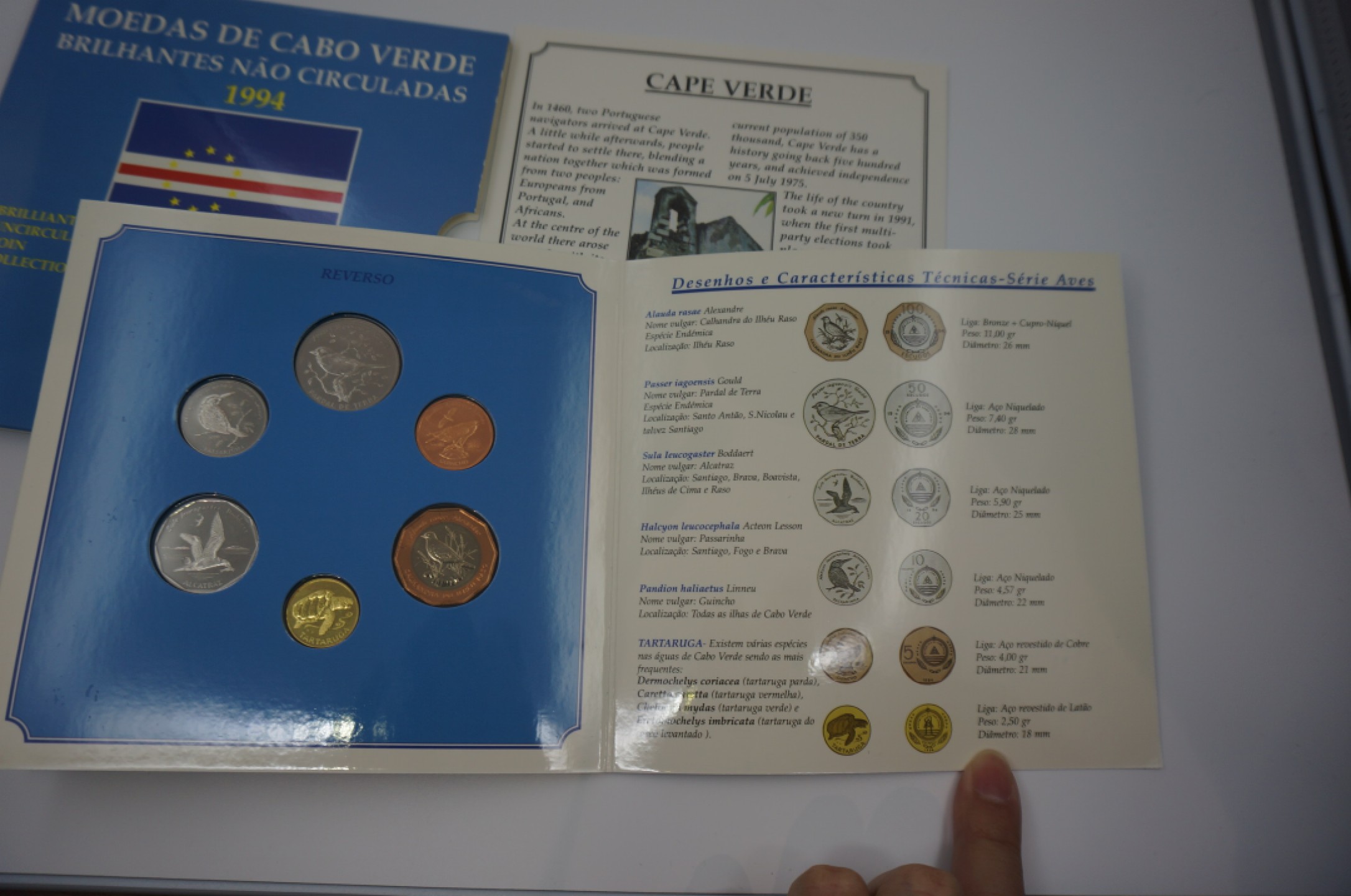 乐游外币首个限时专场—各国精装套币 1994佛得角6枚精装套币鸟版