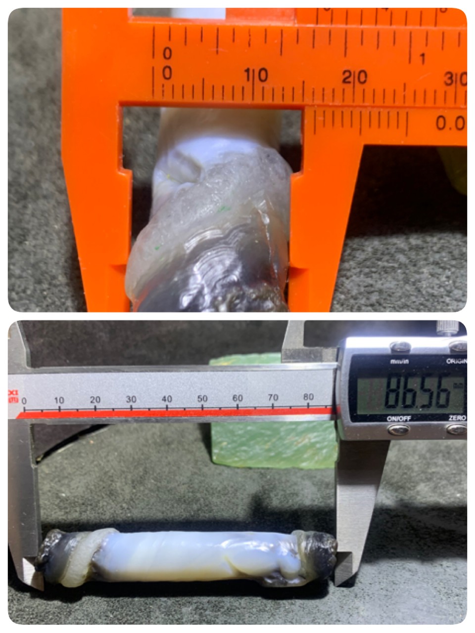 精美高玉化风化纹玛瑙随形大桶珠一颗，