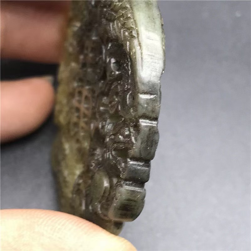 古玉老玉古玩杂项玉器天然岫玉仿古摆件把件精雕战汉明四神兽挂件