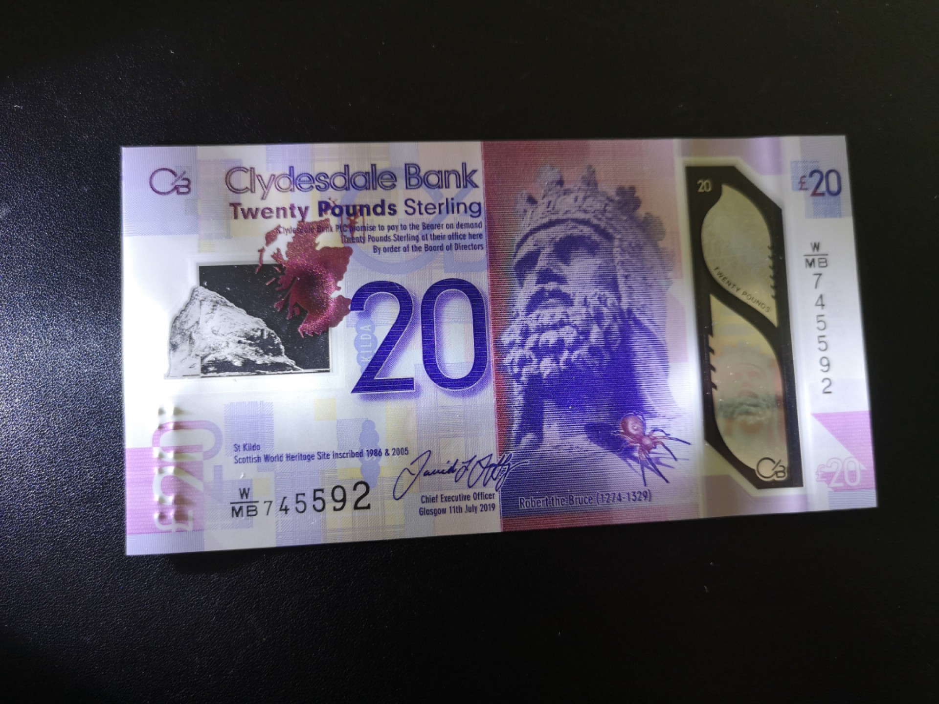 《外钞收藏家》第一百七十一期拍卖（本期97件） 苏格兰克莱斯戴尔银行20镑 全新UNC