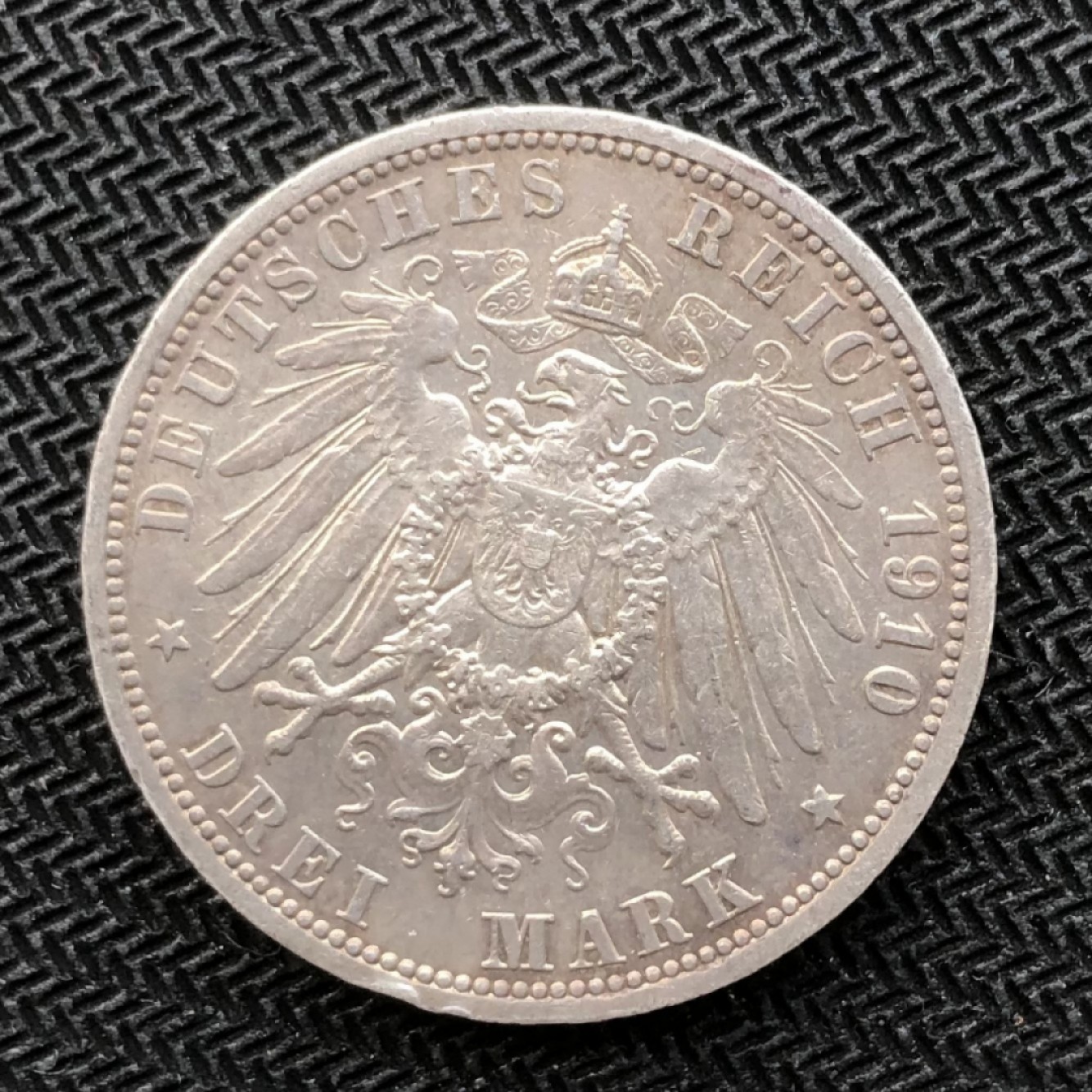 【保诚微拍】【自动拍卖、全场包邮】第19期 $ 硬币专场 $ 德国 威廉二世 1910年A 3马克银币 (16.7克 0.9银)