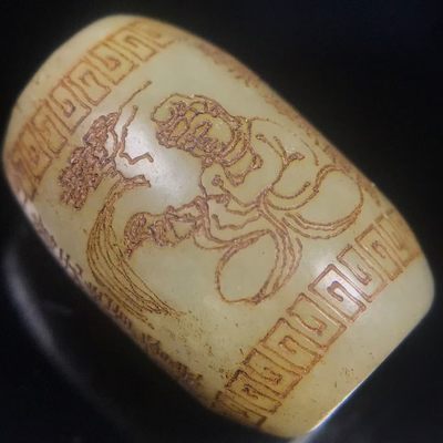 古玩玉石收藏老气包浆观音诗文老玉珠子手串项链配饰 - 古玩玉石收藏老气包浆观音诗文老玉珠子手串项链配饰