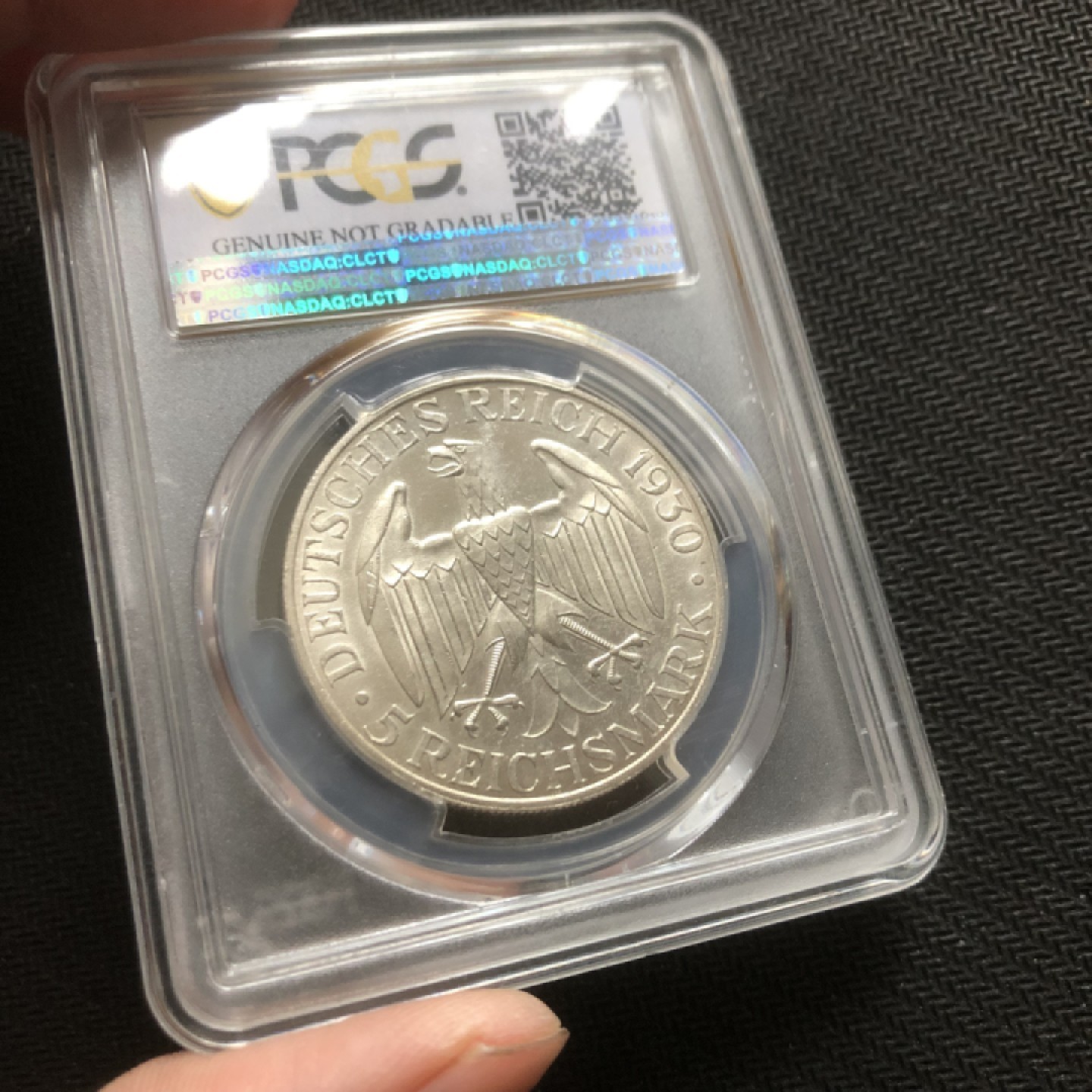 【保诚微拍】【自动拍卖、全场包邮】第19期 $ 硬币专场 $ 【PCGS AU】魏玛德国 1930年 齐柏林飞艇5马克 银币