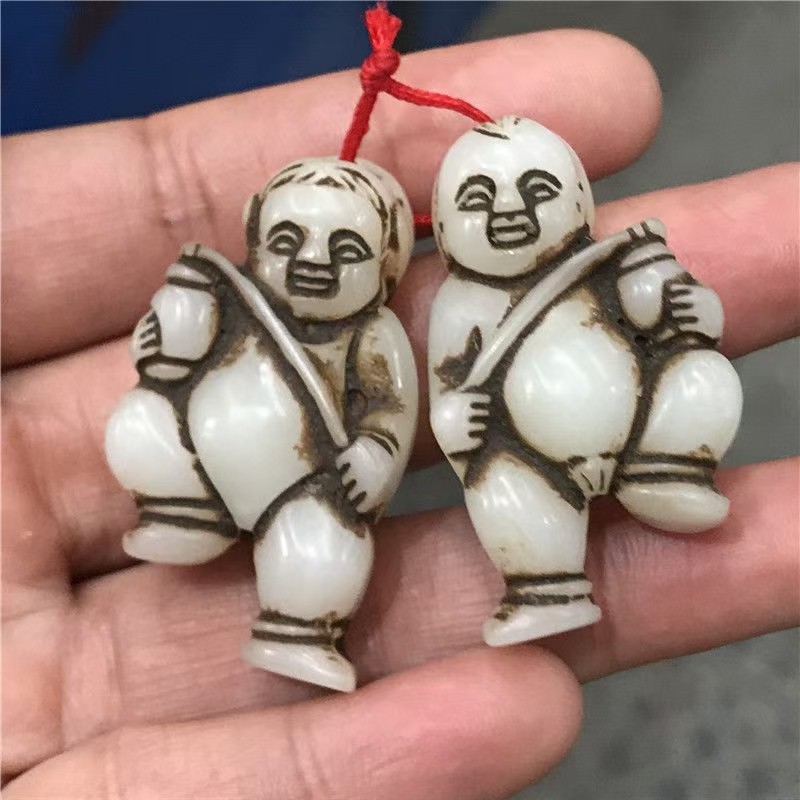 古白玉古代玉雕挂件古玩复古汉代玉器明清玉佩牌子古玉老玉吊坠