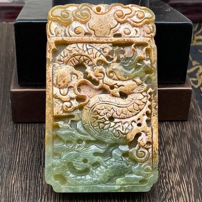 老岫玉捡漏明清汉代古玩玉器古董做旧收藏玉石古老玉挂件吊坠龙牌 - 老岫玉捡漏明清汉代古玩玉器古董做旧收藏玉石古老玉挂件吊坠龙牌