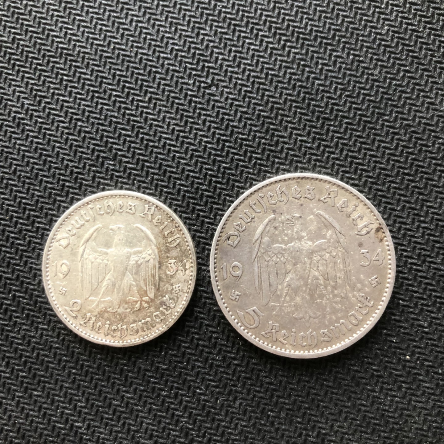 【保诚微拍】【自动拍卖、全场包邮】第19期 $ 硬币专场 $ 德国第三帝国 教堂加字 2.5马克一套。2马克好品！