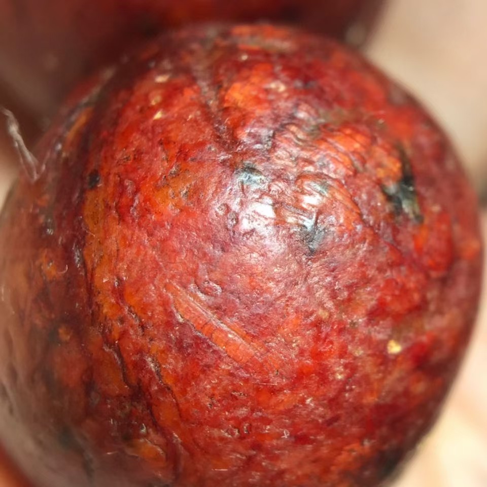 古玩古董精选老包浆河磨玉带雕工老玉珠转运玉石珠子配珠老物件