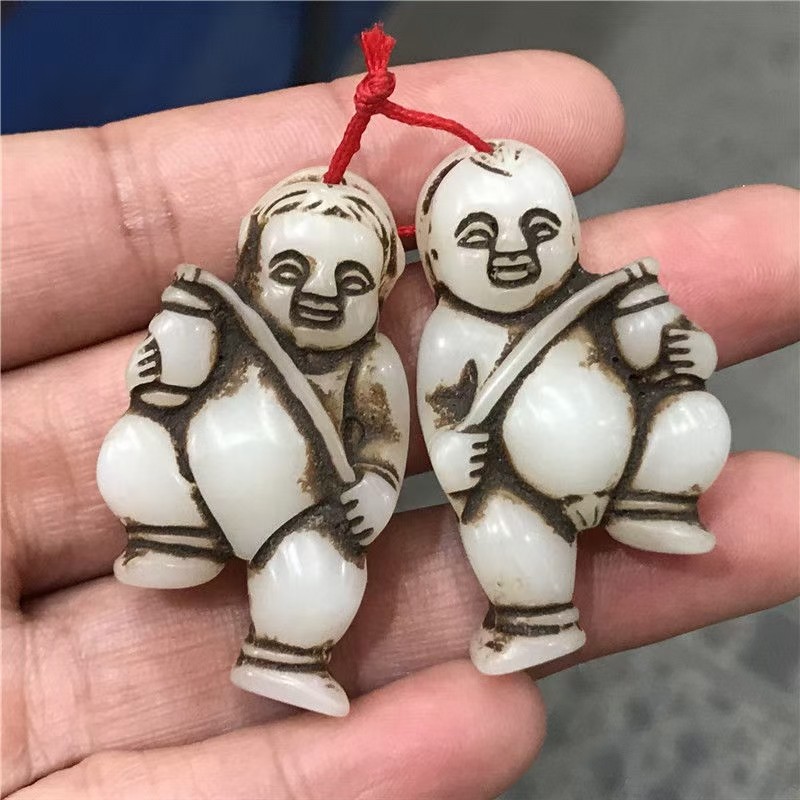 古白玉古代玉雕挂件古玩复古汉代玉器明清玉佩牌子古玉老玉吊坠