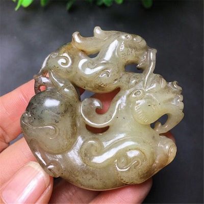 明清岫玉古玩玉器古董玉壁做旧把件高古玉老物件玉佩貔貅挂件吊坠 - 明清岫玉古玩玉器古董玉壁做旧把件高古玉老物件玉佩貔貅挂件吊坠