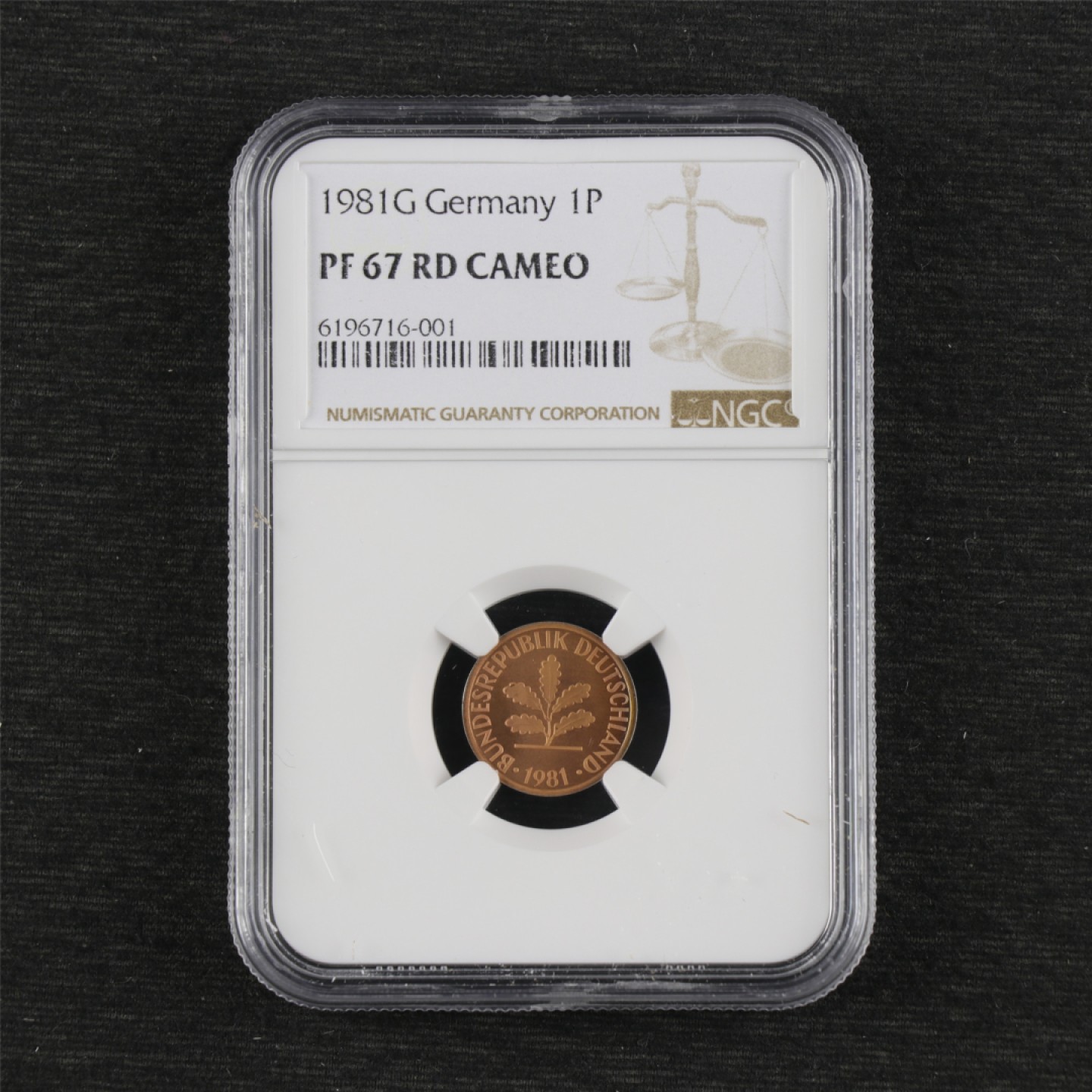 亘邦集藏 第108期 1981年 德国硬币1pfennig PF67 6196716-001