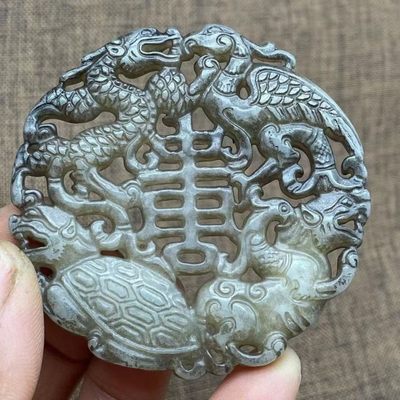 古玉老玉古玩杂项玉器天然岫玉仿古摆件把件精雕战汉明四神兽挂件 - 古玉老玉古玩杂项玉器天然岫玉仿古摆件把件精雕战汉明四神兽挂件