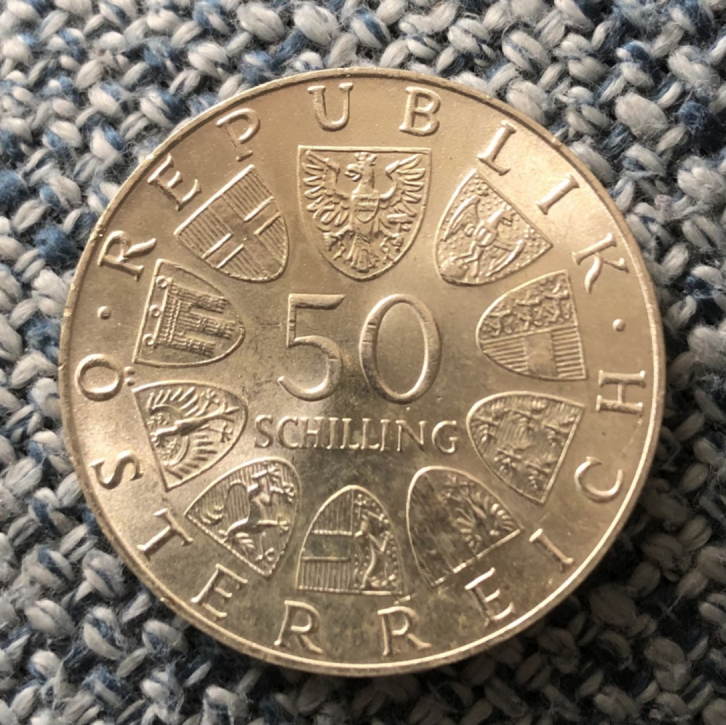 【保诚微拍】【自动拍卖、全场包邮】第19期 $ 硬币专场 $ 奥地利 1974年 广播系统成立50周年 20先令 20克 0.64银