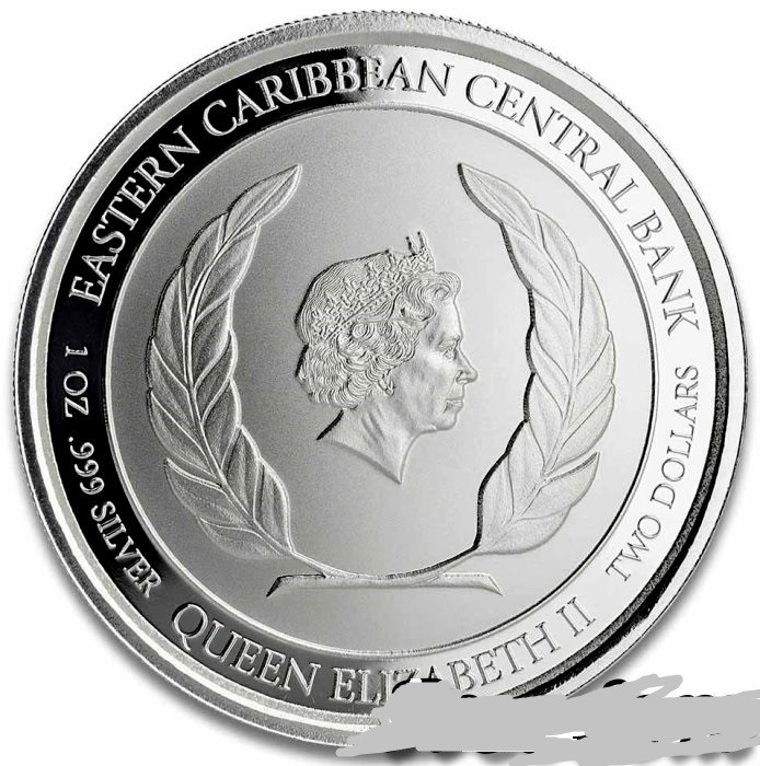 【保诚微拍】【自动拍卖、全场包邮】第19期 $ 硬币专场 $ 安提瓜和巴布达2019 EC8 海盗船 朗姆酒 1盎司限量（发行量25000枚）普制银币 起拍价：199