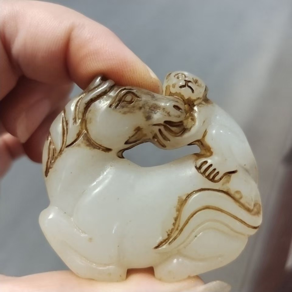 汉代玉器古董老物件收藏老玉古玉战国玉璧小饰品辟邪玉佩