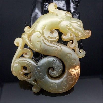 战国岫玉古玩玉器高古玉把件古董玉壁做旧老物件玉佩挂件吊坠飞龙 - 战国岫玉古玩玉器高古玉把件古董玉壁做旧老物件玉佩挂件吊坠飞龙