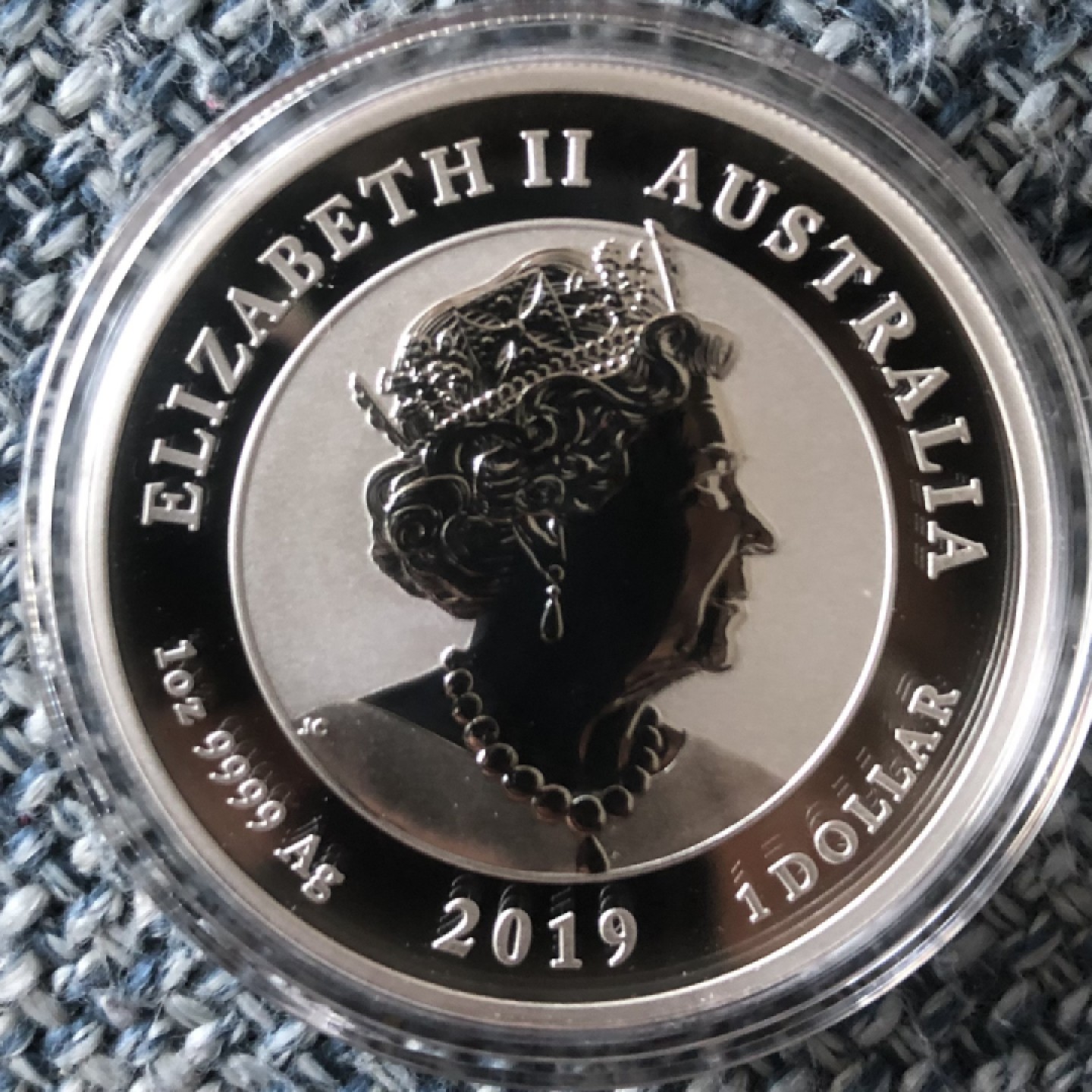 【保诚微拍】【自动拍卖、全场包邮】第19期 $ 硬币专场 $ 【投资银币】澳大利亚 2019年 阿波罗登月50周 1盎司 普制纪念银币(31.1克 0.9999银)  全新 原卷拆包！！！起拍:199元