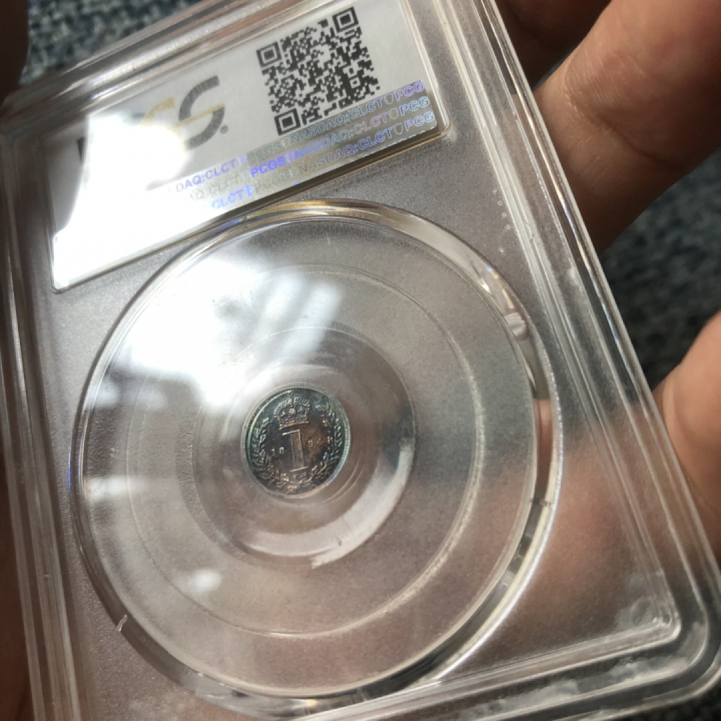 【保诚微拍】【自动拍卖、全场包邮】第19期 $ 硬币专场 $ 【PCGS PL64】英国维多利亚女王 1894年 1便士 洗足币 濯足币 银币 64高分！