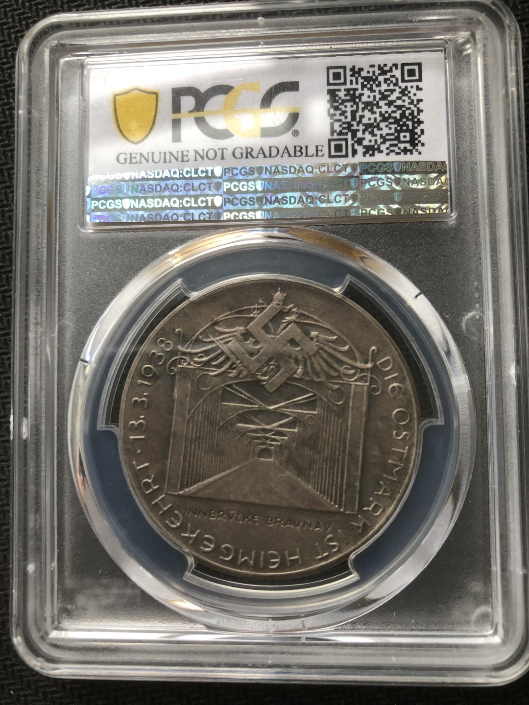【保诚微拍】【自动拍卖、全场包邮】第19期 $ 硬币专场 $ 【PCGS UNC】德国 第三帝国 1938年 合并奥地利 纪念 银章-桥