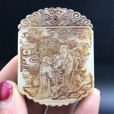 古玩玉器明清把件白玉老玉老物件高古玉做旧古董挂件吊坠人物怀旧 - 古玩玉器明清把件白玉老玉老物件高古玉做旧古董挂件吊坠人物怀旧