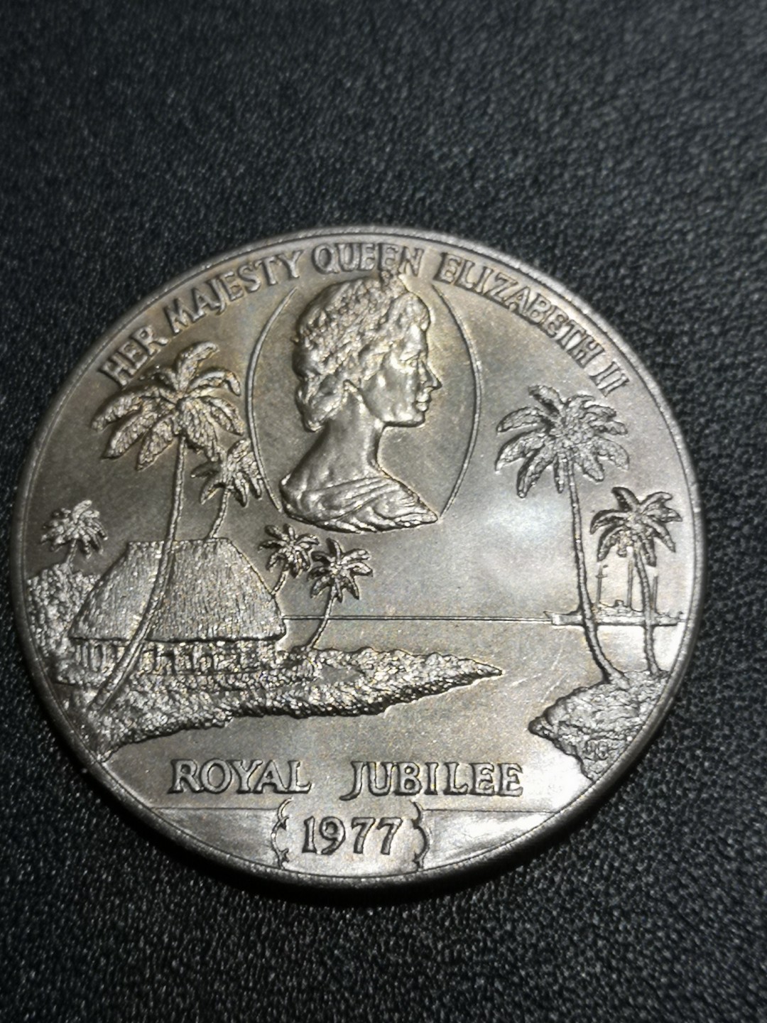 《外钞收藏家》第一百七十一期拍卖（本期97件） 1977年萨摩亚1元银币 女王庆典纪念