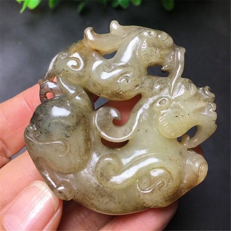 明清岫玉古玩玉器古董玉壁做旧把件高古玉老物件玉佩貔貅挂件吊坠