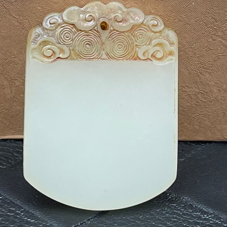 古玩玉器把件白玉老玉老物件高古玉古董挂件把件镂空颈饰双龙吊坠