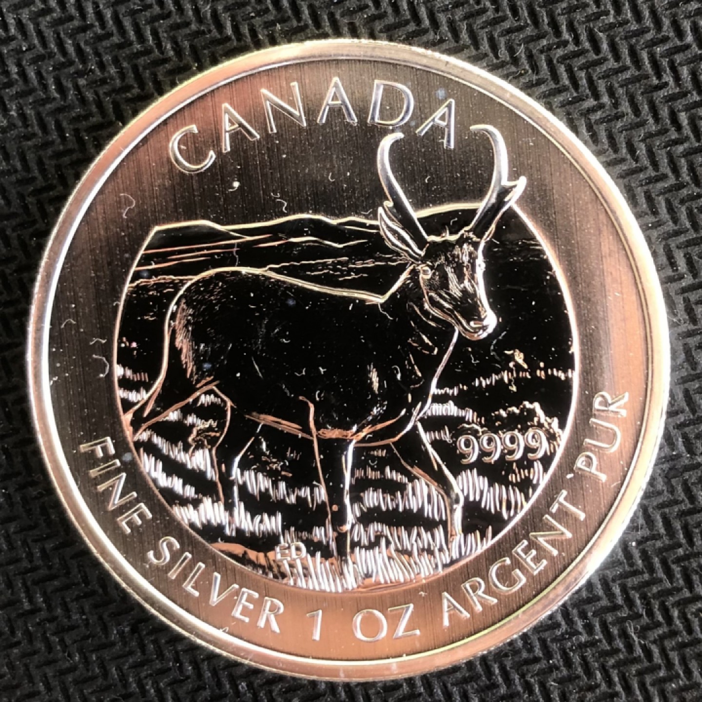 【保诚微拍】【自动拍卖、全场包邮】第19期 $ 硬币专场 $ 【投资银币】加拿大 2013年 野生动物-羚羊 投资银币（1盎司31.1克，0.9999银）无暇 全品