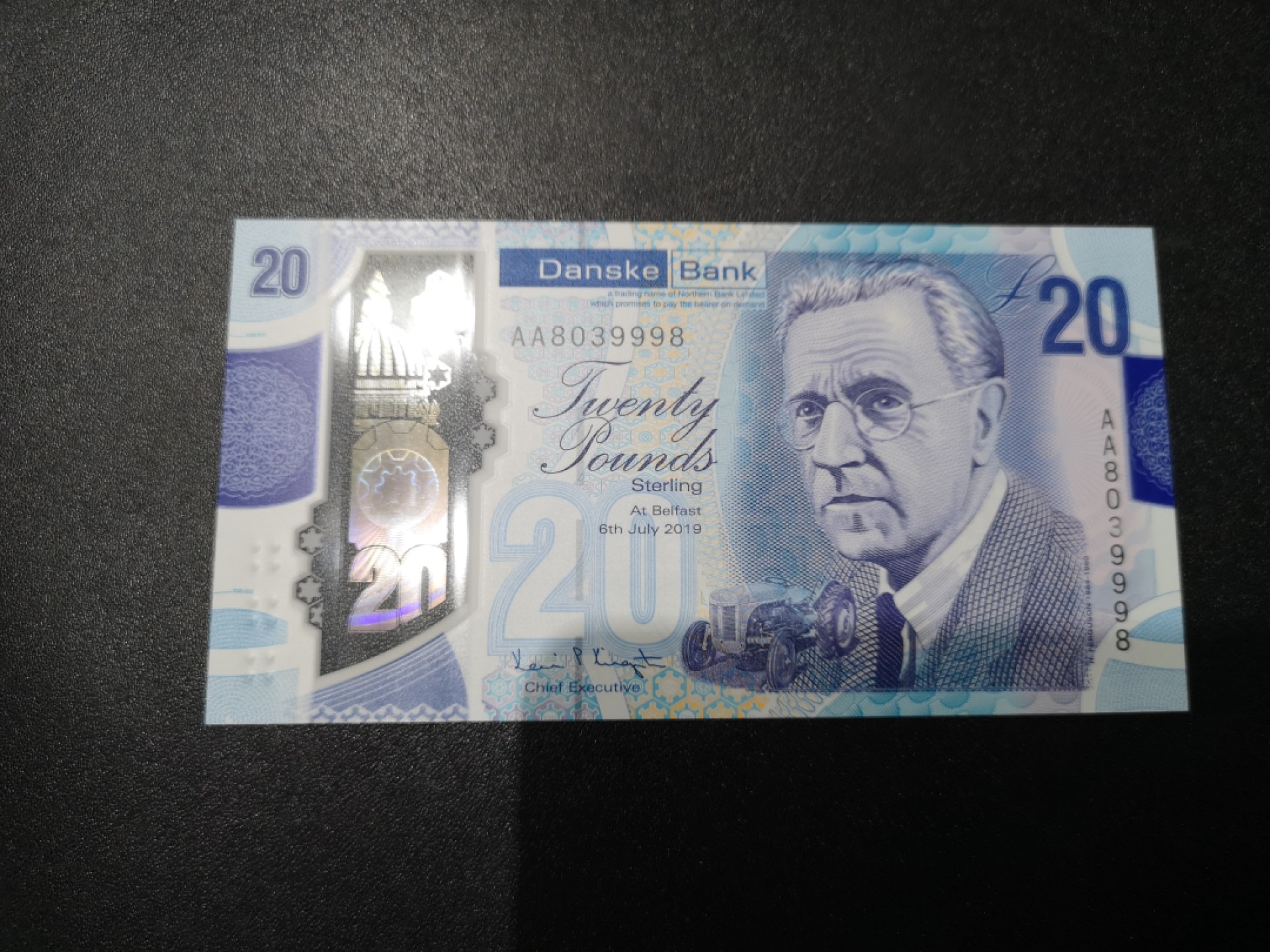 《外钞收藏家》第一百七十一期拍卖（本期97件） 北爱尔兰丹尼克银行20镑 AA冠 无47尾8 全新UNC 
